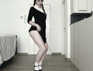 Wednesday Addams having ejaculation from vibro