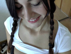 Super-cute 18yo young gfs with ponytail she determined to